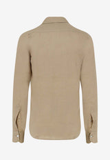 Kiton Ciro Paone Stitched Buttoned Shirt  Beige UCWMH0969025BEIGE_Beige_42176835