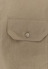 Kiton Ciro Paone Stitched Buttoned Shirt  Beige UCWMH0969025BEIGE_Beige_42176835