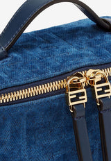 Fendi Vanity FF Denim Flocked Crossbody Bag Blue 8BS108AVR6F1UJW_BLU BLU ABISSO_42823241