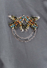 PINKO Strepitoso Embellished Love Birds T-shirt Gray 105526A33FK10_Grey_44129927