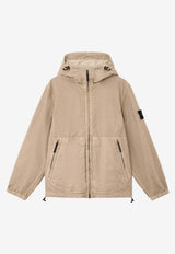Stone Island Logo Patch Zip-Up Jacket Beige L1S154100053S0069V009A_Desert_48900744