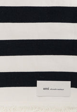 AMI PARIS Striped Beach Towel Monochrome UTW004AW0034045_NOIR/BLANC CREME_48013838