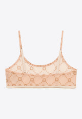 Marine Serre Monogram Jacquard Bralette Camel WUW058ACJER0005_BG60