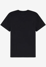 Saint Laurent Embroidered Cassandre Rib Knit T-shirt Black 861693Y38AK1000_Black_44132764