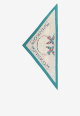 PINKO Printed Silk-Blend Triangle Scarf Multicolor 106655A38IDS3_Panna/verde_44130216