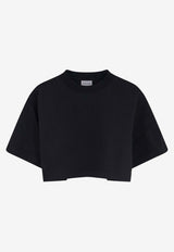 Balenciaga Embroidered Cropped T-shirt Black 871735TUVA21000_Black_44824521