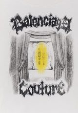 Balenciaga Salon De Couture Print Cropped T-shirt White 871735TUVD49000_White_44824523