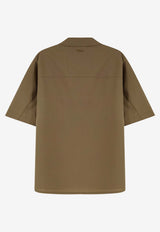 Herno Laminar Wool-Blend Buttoned Shirt Brown CM00014UL128477305_VERDE OLIVA_54429846