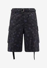 Sacai Floral Print Cargo Shorts Black 2603979M001_Black_54429882