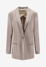 ALYSI Single-Breasted Satin Blazer Taupe 116841P6221TAUPE_Beige_54417827