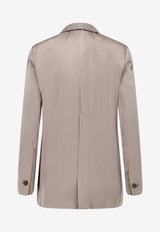 ALYSI Single-Breasted Satin Blazer Taupe 116841P6221TAUPE_Beige_54417827