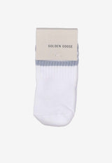 Golden Goose DB Kids Babies Striped Ribbed Socks White GBP01440P001134_50913