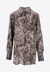 Golden Goose DB Toile De Jouy Print Long-Sleeved Shirt Gray GWP02263P002158_60567