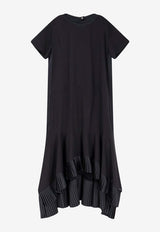 Sacai Asymmetric Midi Dress Black 2608324001_Black_54429883