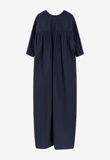Aspesi Puff-Sleeved Gathered Dress Blue 2906D30785098_Blue_54417831