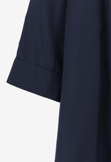 Aspesi Puff-Sleeved Gathered Dress Blue 2906D30785098_Blue_54417831