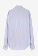 Dries Van Noten Casia Striped Buttoned Shirt Blue 2611307003276514_Blue_54420899