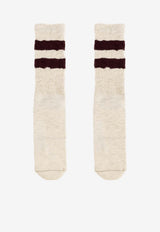 Golden Goose DB Striped Textured Ribbed Socks Gray GUP00883P000488_60668