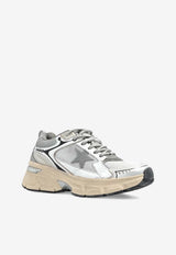 Golden Goose DB Lightstar Nappa and Mesh Running Sneakers Silver GWF00724F007843_60320