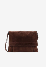 Orciani Peach Suede Messenger Bag Brown P00733PEATESTA DI MORO_Dark Brown_54423203