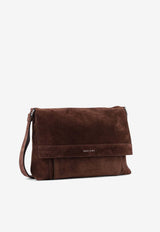 Orciani Peach Suede Messenger Bag Brown P00733PEATESTA DI MORO_Dark Brown_54423203