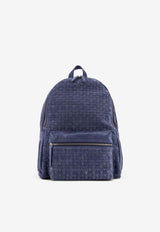 Orciani Woven Suede Leather Backpack Blue P00711PEWBLU_Blue_54423154