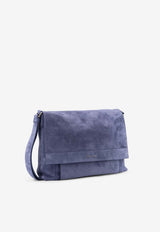 Orciani Peach Suede Messenger Bag Blue P00733PEABLU_Blue_54423171