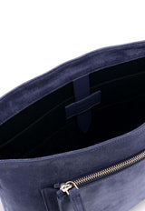 Orciani Peach Suede Messenger Bag Blue P00733PEABLU_Blue_54423171