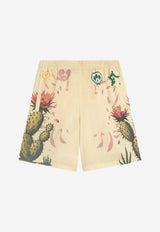 Barrow Cactus Print Bermuda Shorts Beige S6BWUABE112013_Beige_54417871