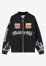 Barrow Printed Nylon and Mesh Bomber Jacket Black S6BWUABO026110_Black_54417836