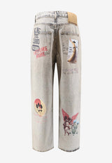 Barrow Logo Patch Washed Denim Pants Light Blue S6BWUADP037190_Light Blue_54417899