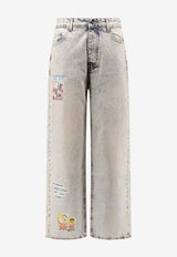 Barrow Logo Patch Washed Denim Pants Light Blue S6BWUADP037190_Light Blue_54417899
