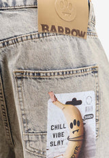 Barrow Logo Patch Washed Denim Pants Light Blue S6BWUADP037190_Light Blue_54417899