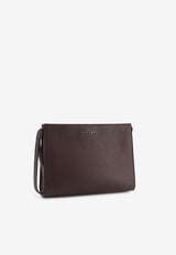 Orciani Hammered Leather Clutch Ebony SU0127MICEBANO_Ebony_54423216