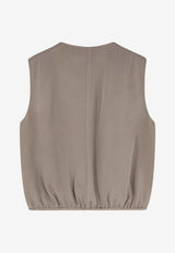 ALYSI Criss Over V-neck Top Gray 116261P6221TAUPE_Beige_54418020