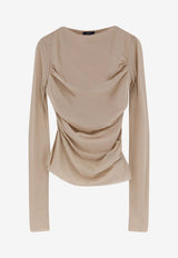 Soeur Gaia Draped Crepe Top Beige TSH0135GAIAECR3425W_MASTIC_54423149