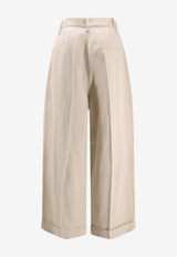 ALYSI Straight-Leg Linen Pants Beige 116114P6057BURRO_BURRO_54418005