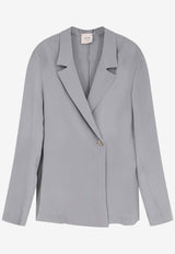 ALYSI Single-Breasted Silk Blazer Gray 116828P6209PL_Polvere_54418051