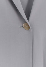 ALYSI Single-Breasted Silk Blazer Gray 116828P6209PL_Polvere_54418051