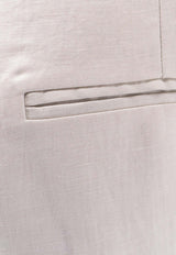 ALYSI Straight-Leg Linen Blend Pants White 116151P6062GESSO_Gesso_54418068