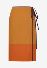 Saint Laurent Wrap Midi Skirt Orange 856970Y6J182607_OCRE DOREE_44132622