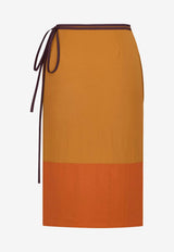 Saint Laurent Wrap Midi Skirt Orange 856970Y6J182607_OCRE DOREE_44132622