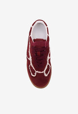 ALOHAS TB 490 Crochet-Trimmed Suede Sneakers Purple S10082303burgundy_Purple_54418031