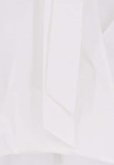 ALYSI V-neck Blouse with Bow White 116218P6015BI_White_54418065