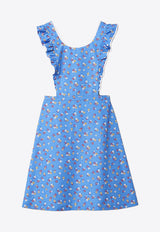 Miu Miu Floral Print Apron Mini Dress Blue MF6301SOOO19KO_F05HG