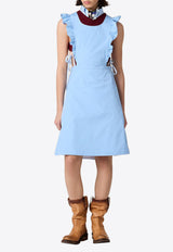 Miu Miu Ruffled Apron Poplin Dress  Light Blue MF6301SOOO19SE_F0076
