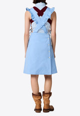 Miu Miu Ruffled Apron Poplin Dress  Light Blue MF6301SOOO19SE_F0076
