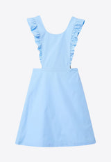Miu Miu Ruffled Apron Poplin Dress  Light Blue MF6301SOOO19SE_F0076