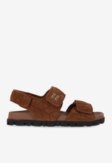 Miu Miu Logo Plaque Leather Sandals Brown 5X135EF010M2V_F0316