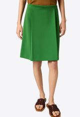 Miu Miu Pleated Mini A-line Skirt Green MG2679SOOO14OA_F0089